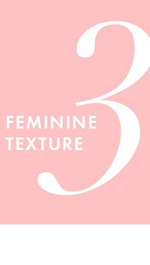 white text on light pink background: feminine texture