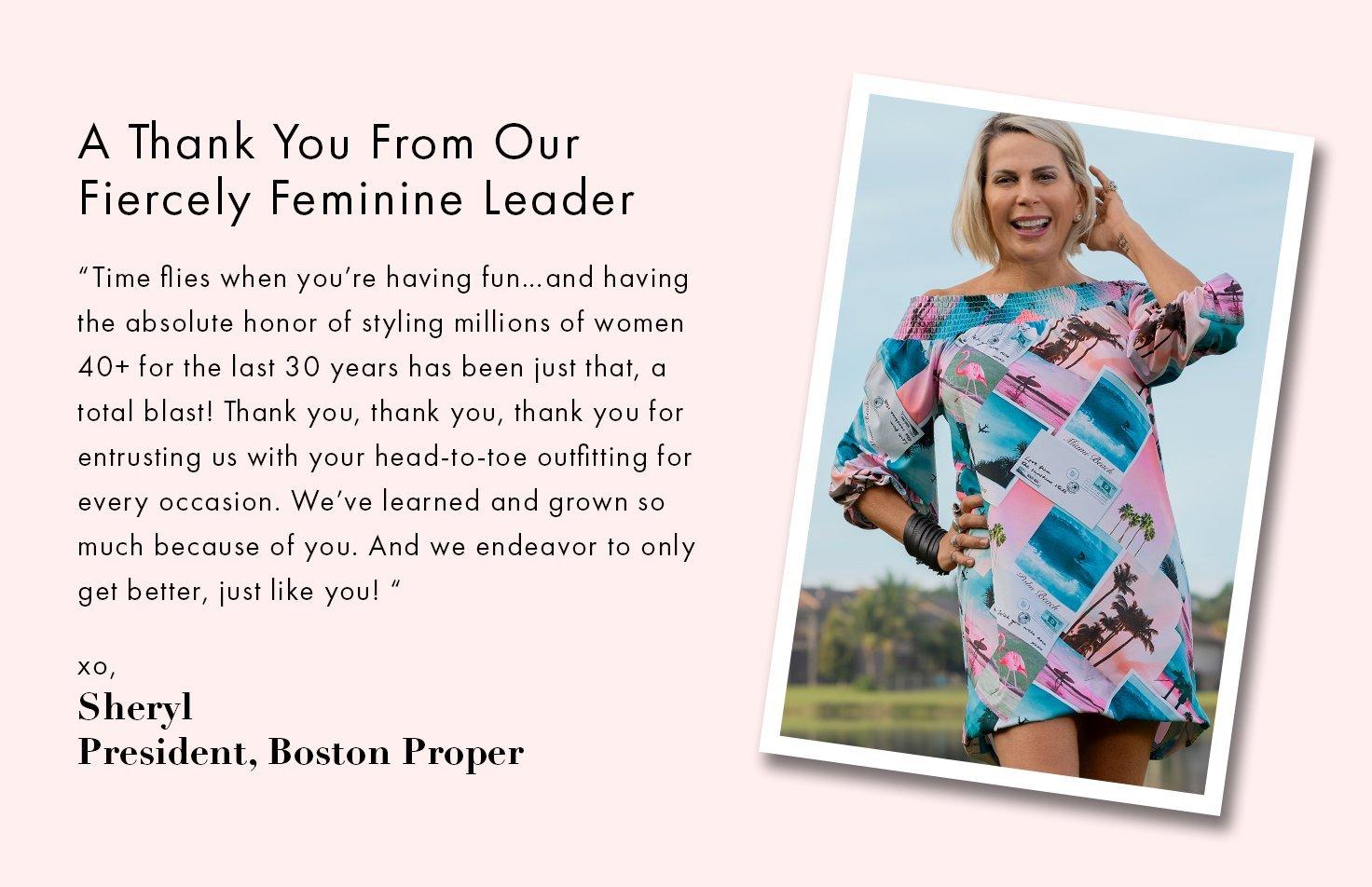 A Thank You From Our Fiercely Feminine Leader