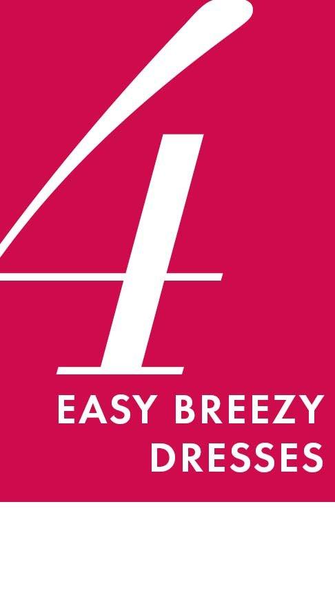 white text on dark pink background: easy breezy dresses.