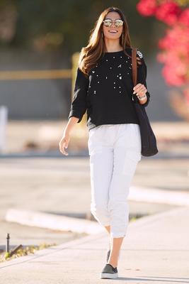 distressed embellished sweatshirt