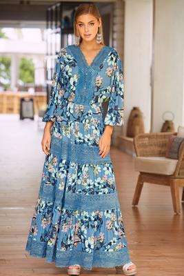 floral crochet maxi skirt