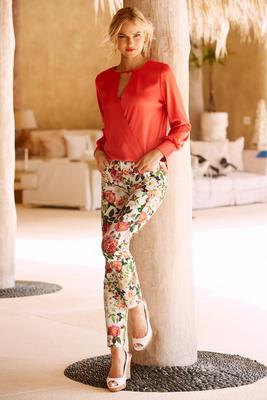 keyhole surplice charm blouse