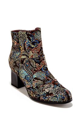 allover print metallic bootie