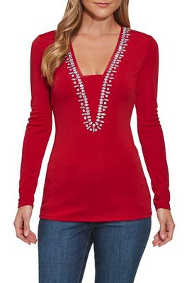 embellished trim top