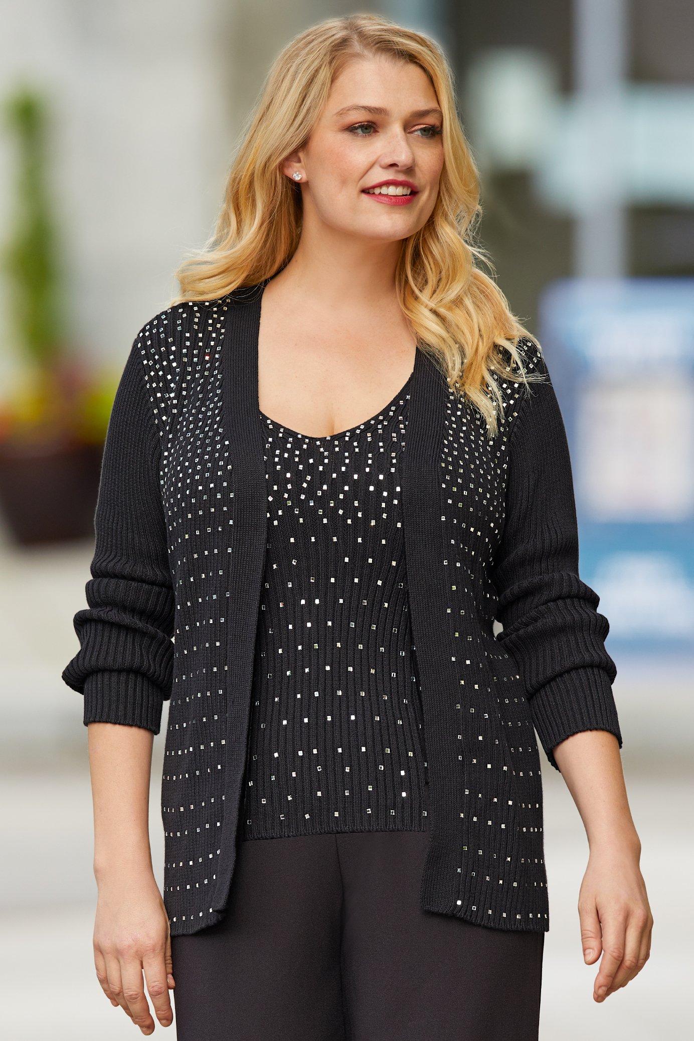 embellished black cardigan