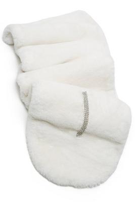 embellished faux-fur shawl