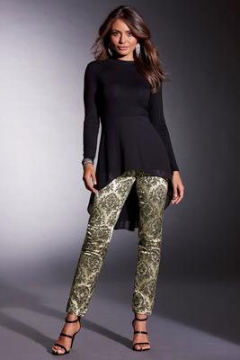 rhinestone printed jean