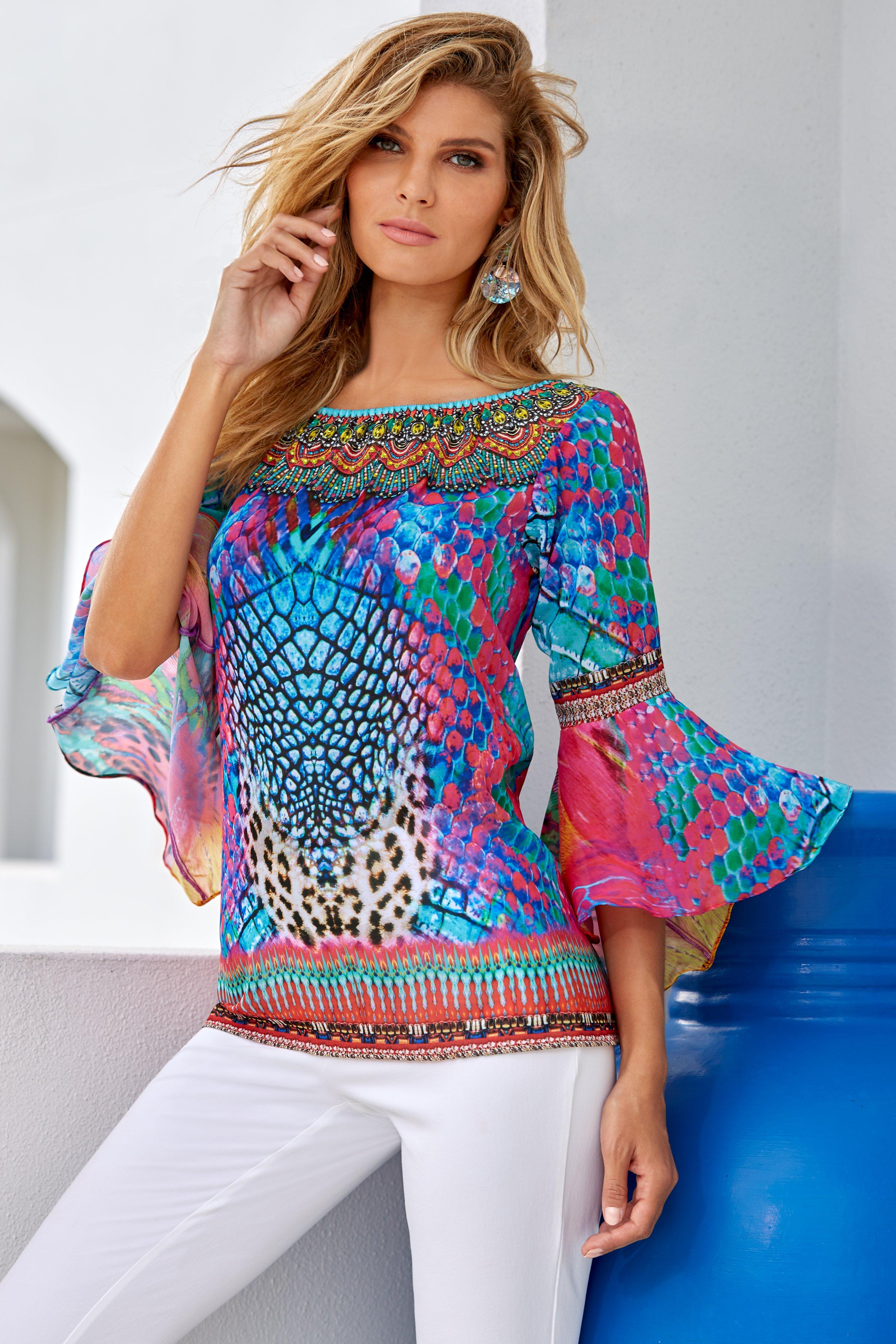 Bright Animal Embellished Top | Boston Proper