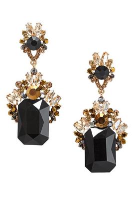 black gold jeweled earrings