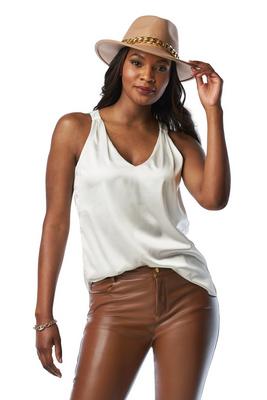 nikki v-neck charmeuse blouse