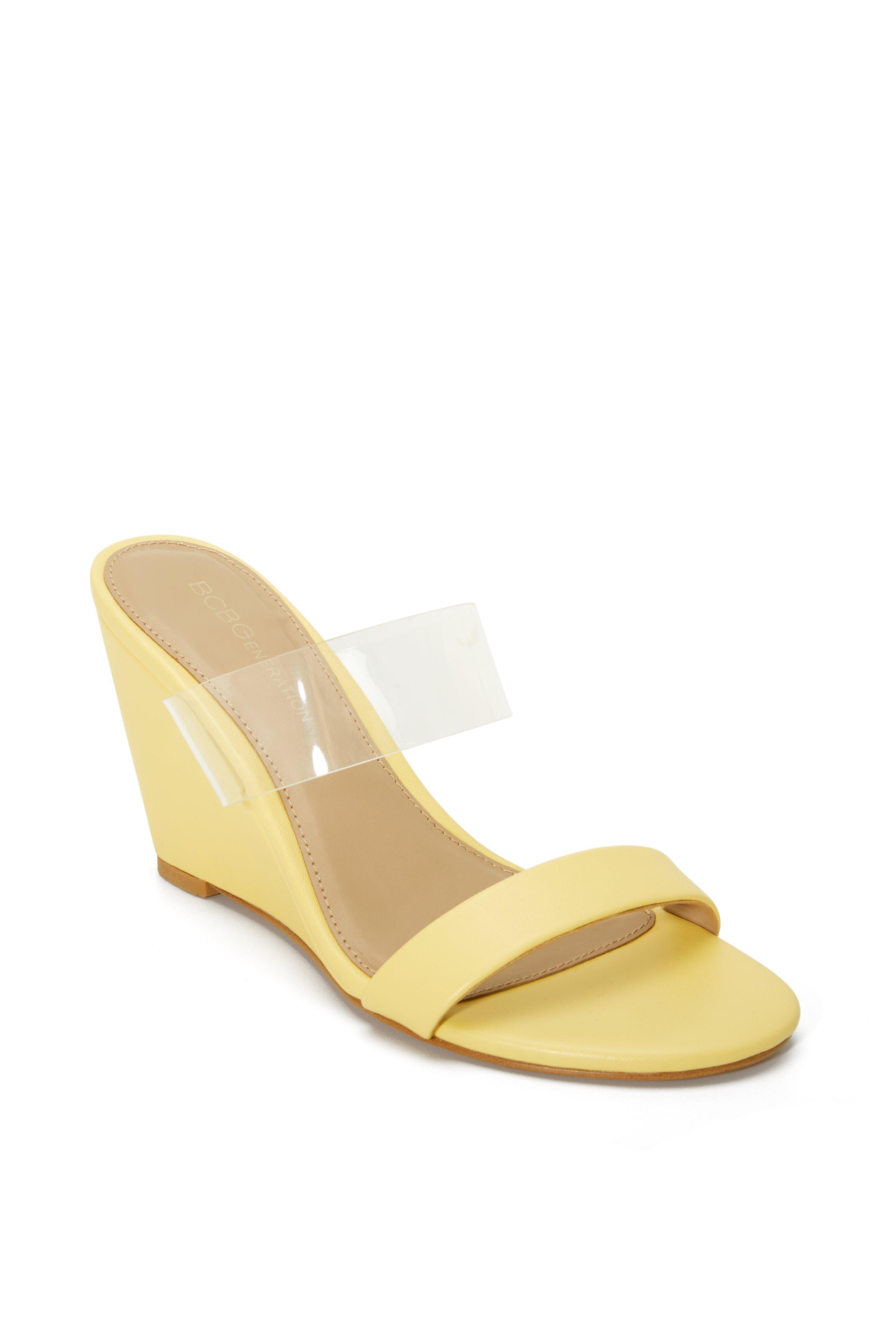 lucite wedge heels