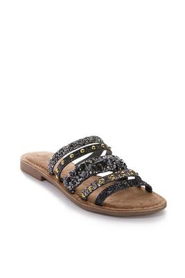 turquoise stone beaded slide shoe