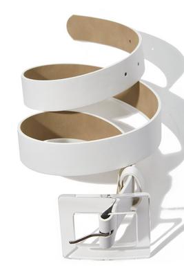 classic clear buckle fashion belt