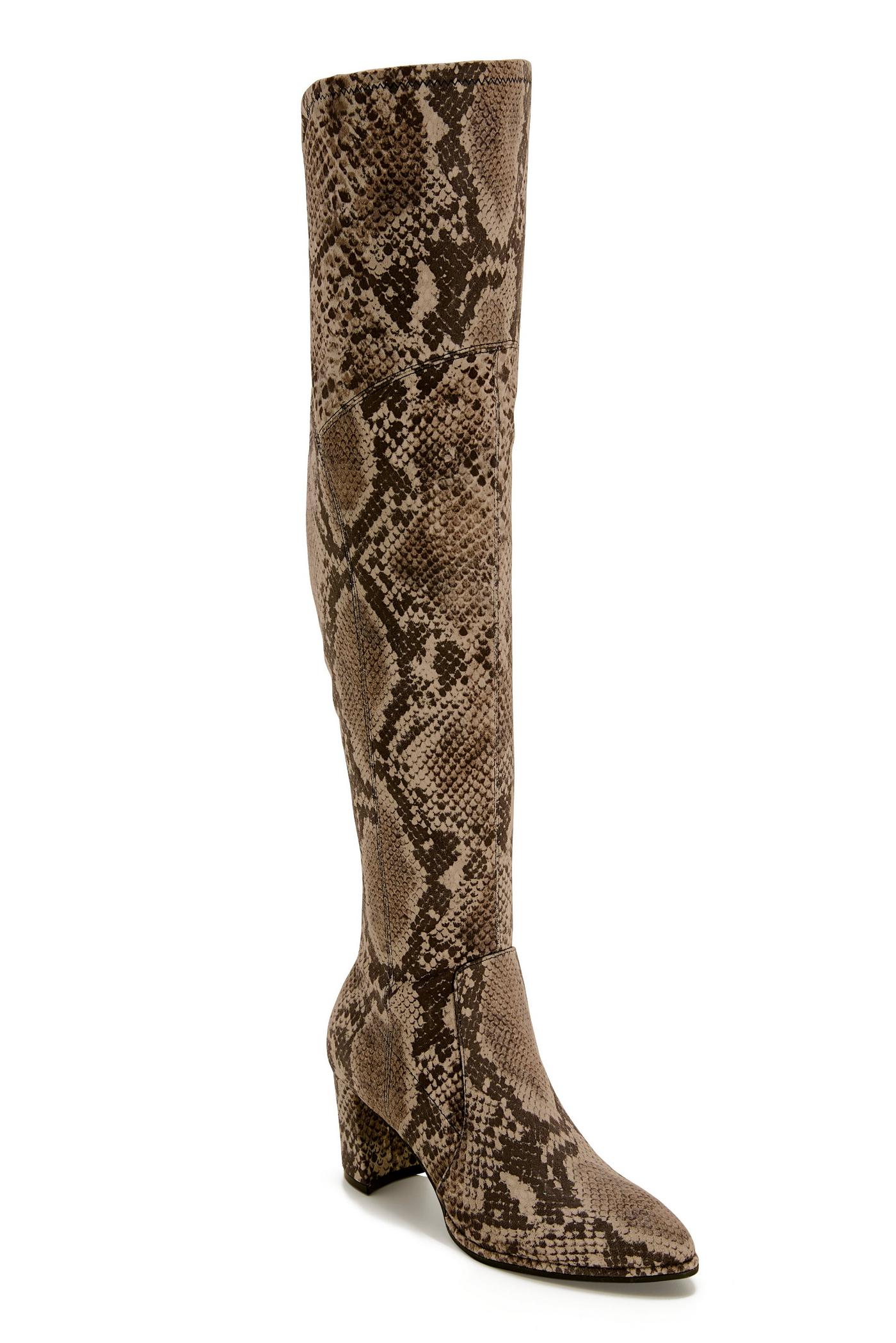 Python Over The Knee Boot Camel Multi