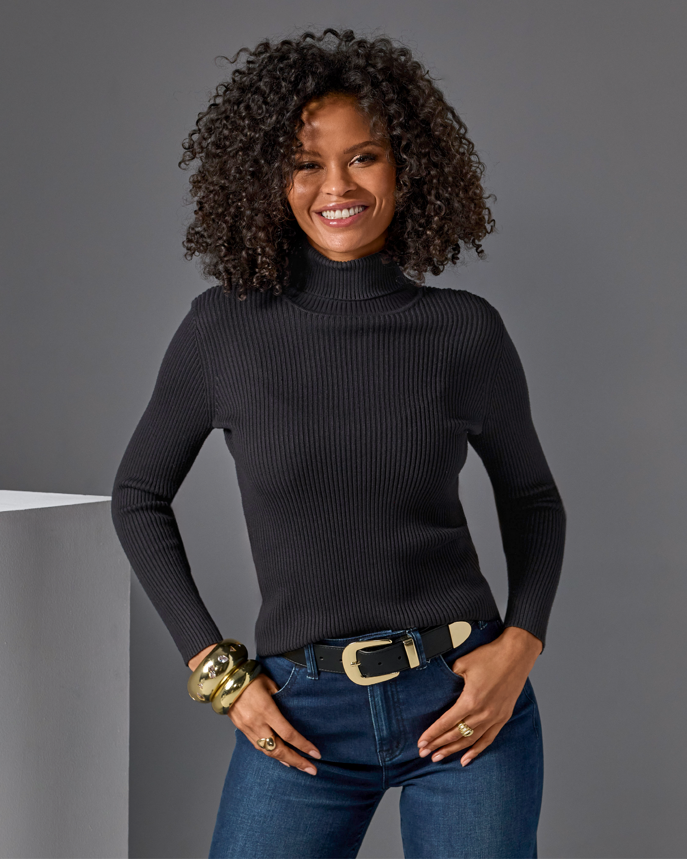 Ribbed Turtleneck Sweater Proper Black