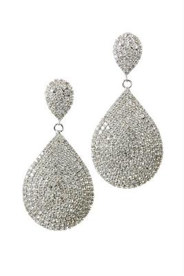 rhinestone oval earrings
