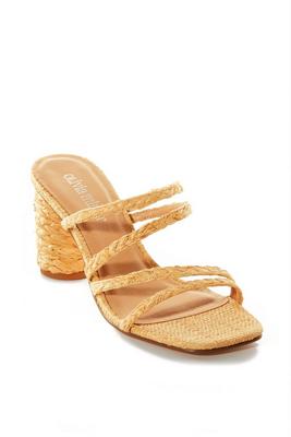raffia strappy heel