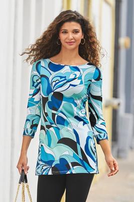 Display product reviews for Blue Wave Three-Quarter-Sleeve Tunic Top