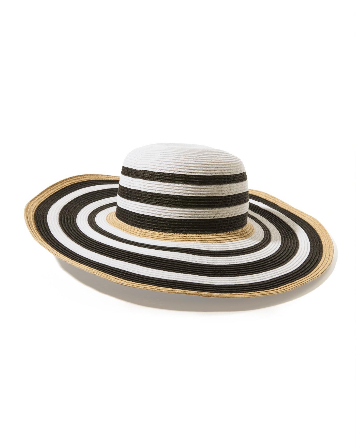 Stripe Floppy Hat Black White