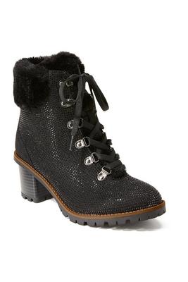 Display product reviews for Faux Fur Embellished Heeled Bootie