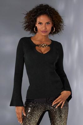 Display product reviews for Chain Detail Ribbed Sweater