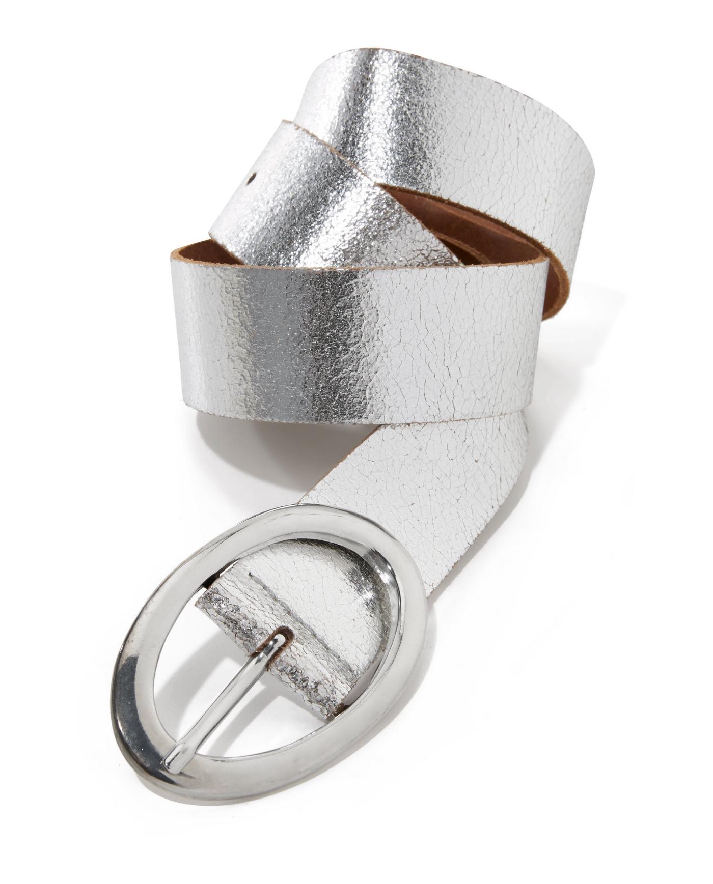 Classic Leather Belt Silver