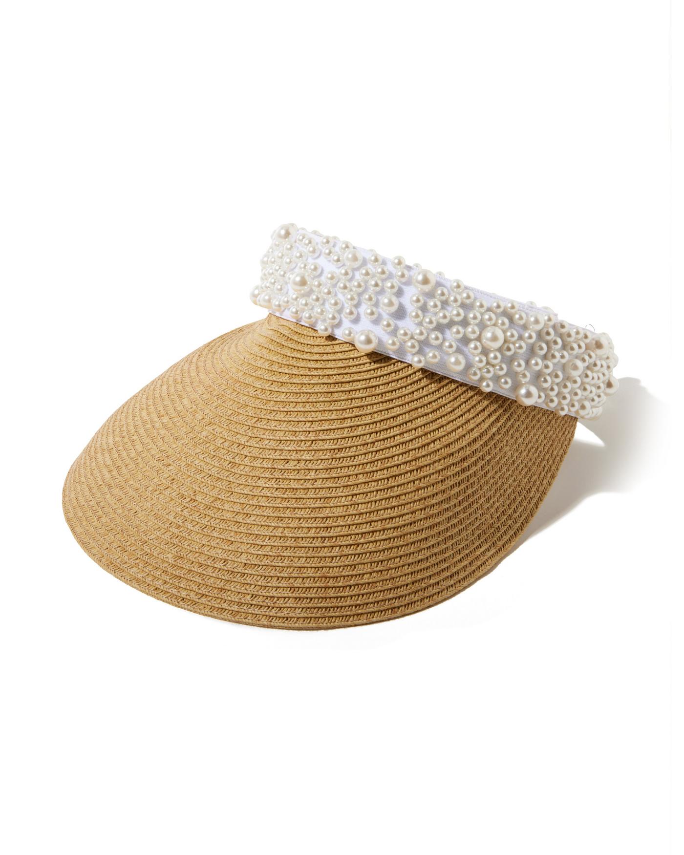 Pearl Embellished Visor Natural
