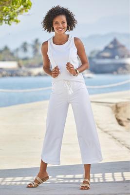 French Terry Sleeveless Cropped Pant Set