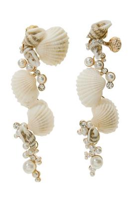 Shell And Pearl Strand Earrings
