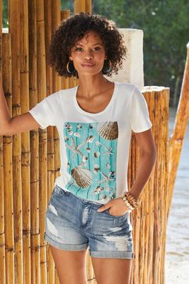 Sea Life Embellished Graphic T-Shirt