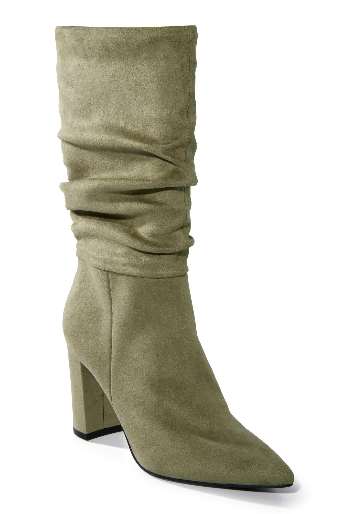 Suede Slouchy Boot Olive