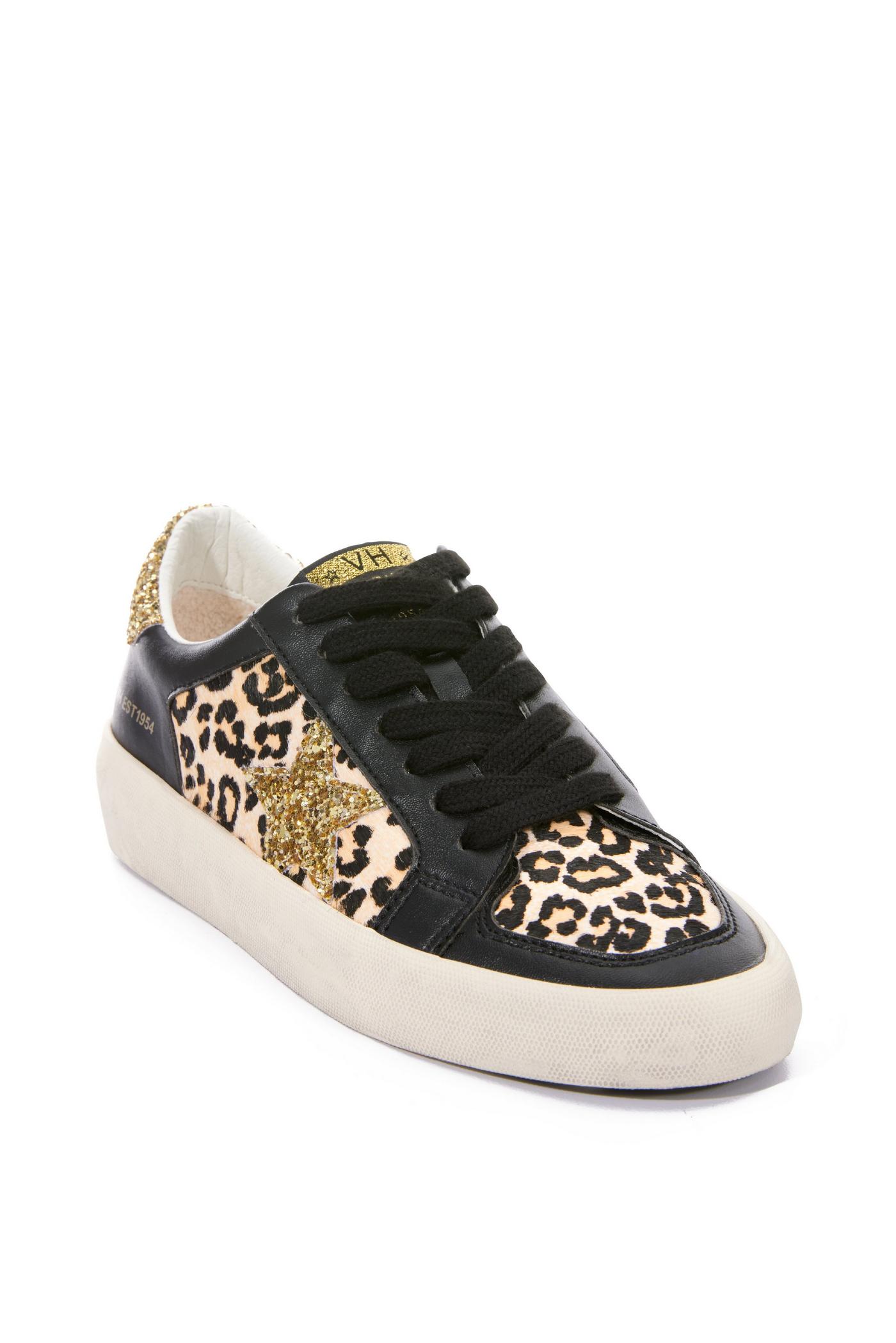 Leopard and Embellished Sneaker Black/Leopard