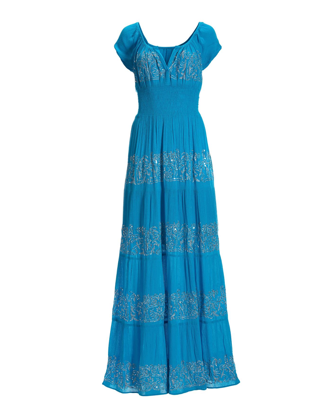 chloe blue dress Tie Front Fringe Trim Midi – VICI do not wring New Products Johnny Was FLUTTER SLEEVE Size:18M