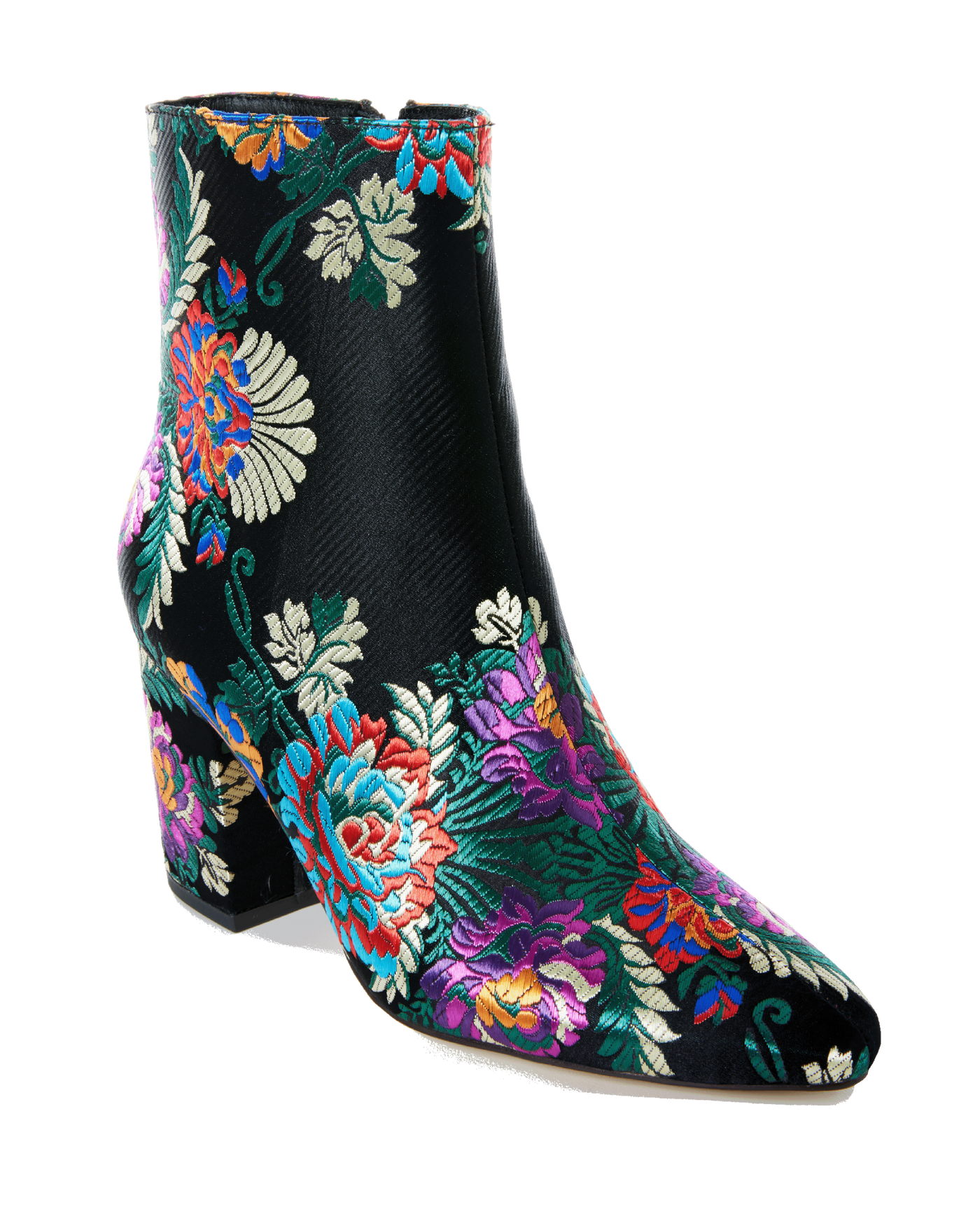 Jacquard Heeled Bootie Black Multi