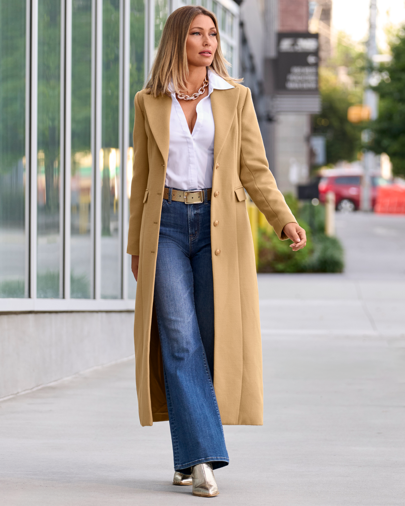 Full Length Classic Tailored Coat Camel