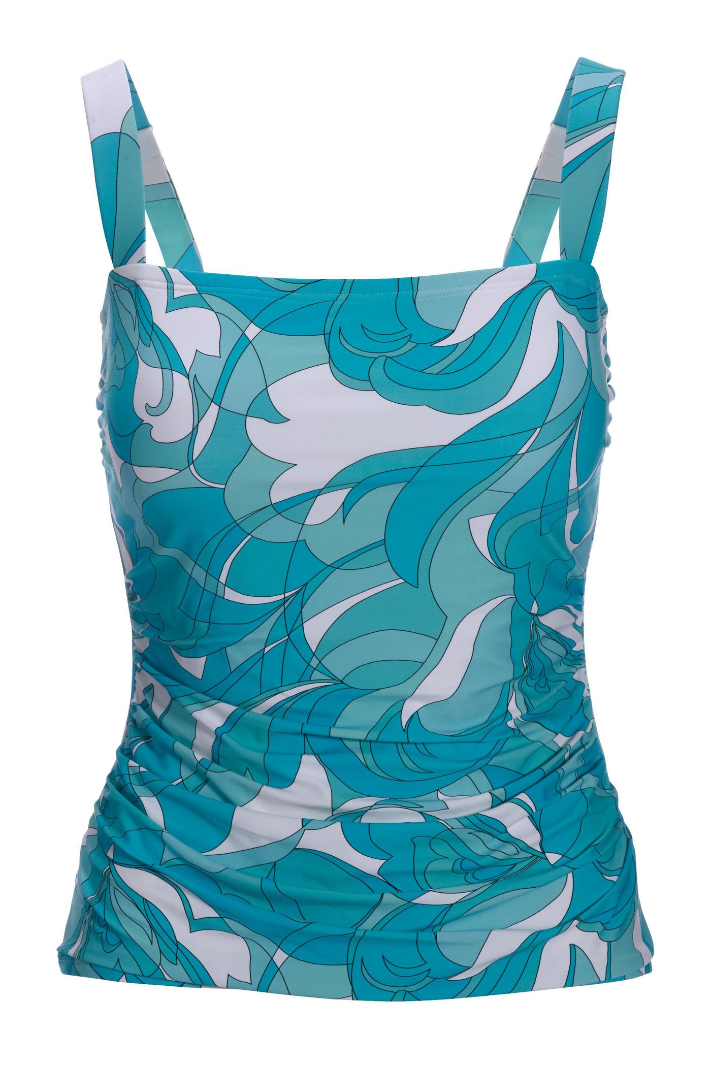 Swim Sense Teal Waters Square-Neck Tankini Top - Blue – Boston Proper