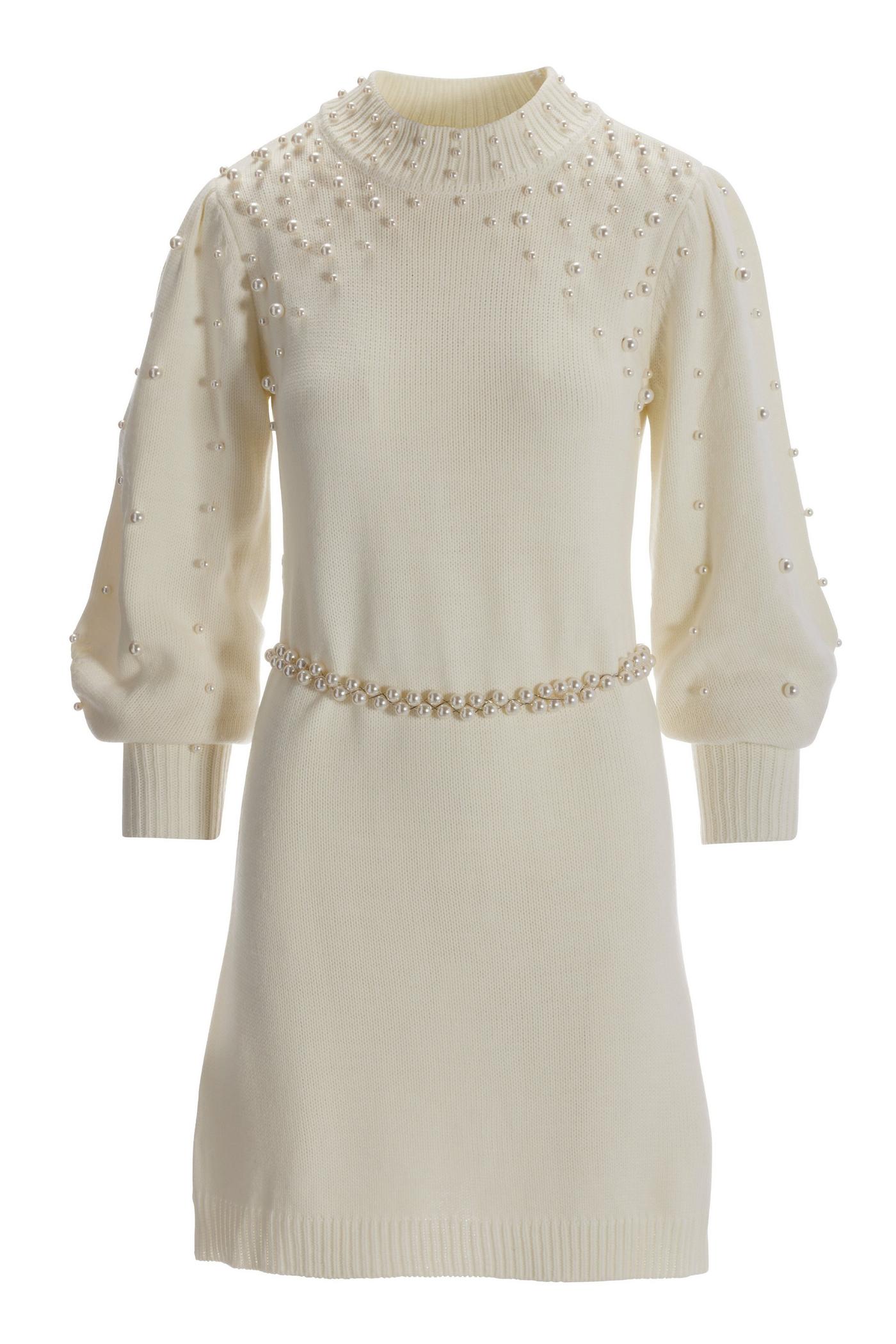 knitted dress with pearls Pearl Sweater Belt wanted to deconstruct classic