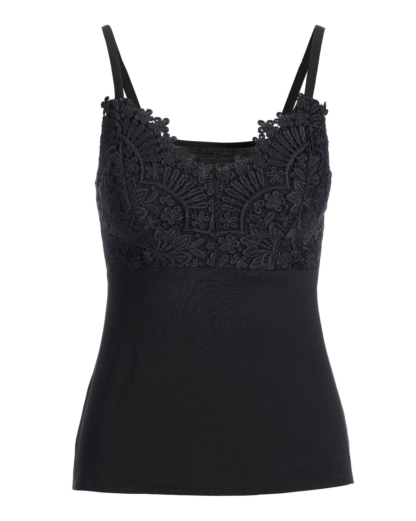 Lace Trim Cami - Black – Boston Proper