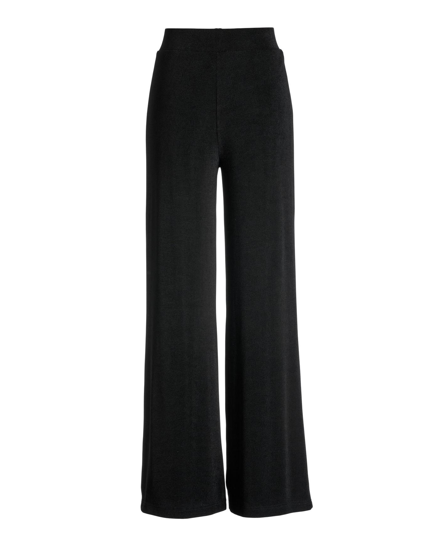 Malibu Slinky Knit Pleated Wide Leg Pant - Black – Boston Proper
