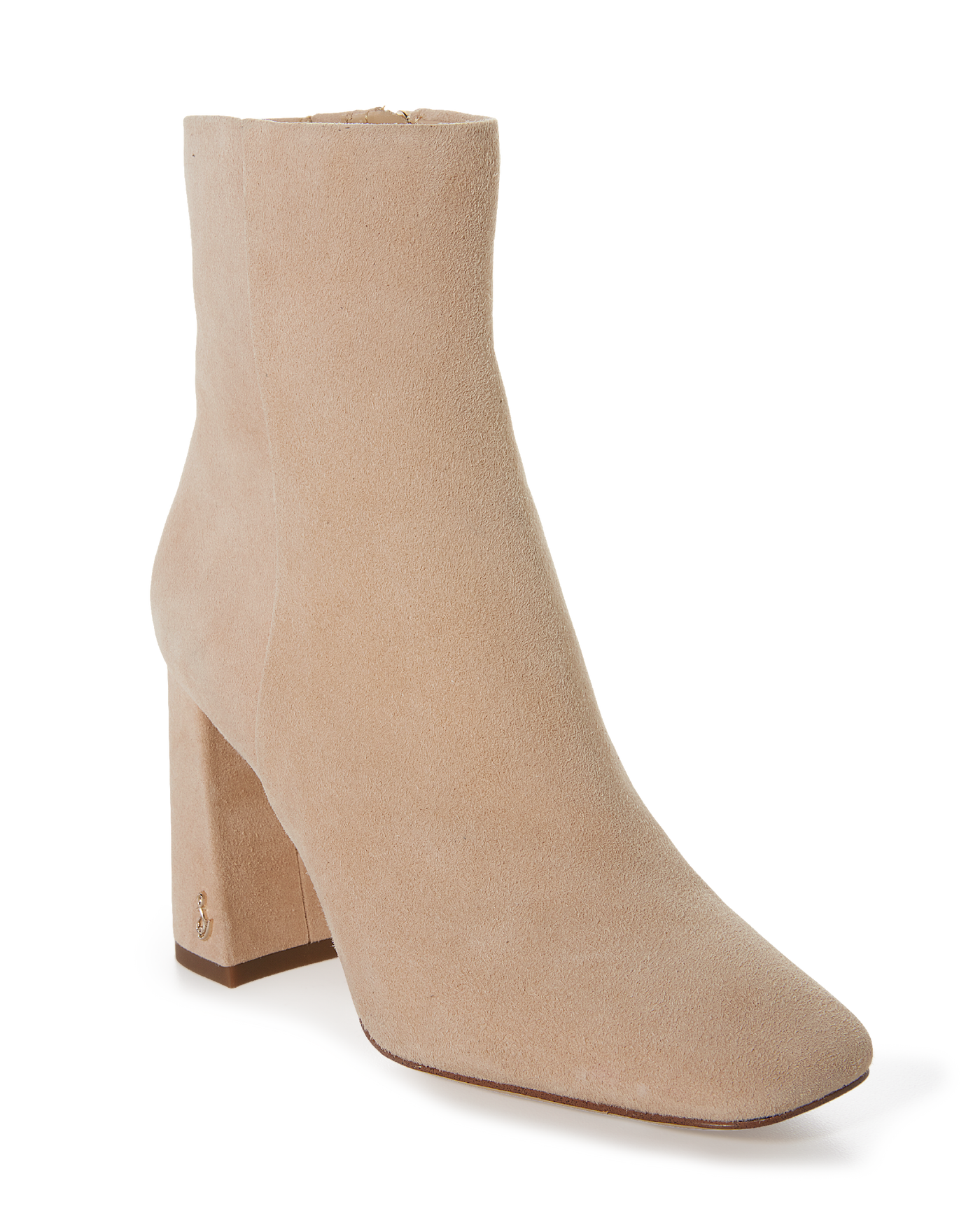 Square Toe Heeled Bootie Light Natural