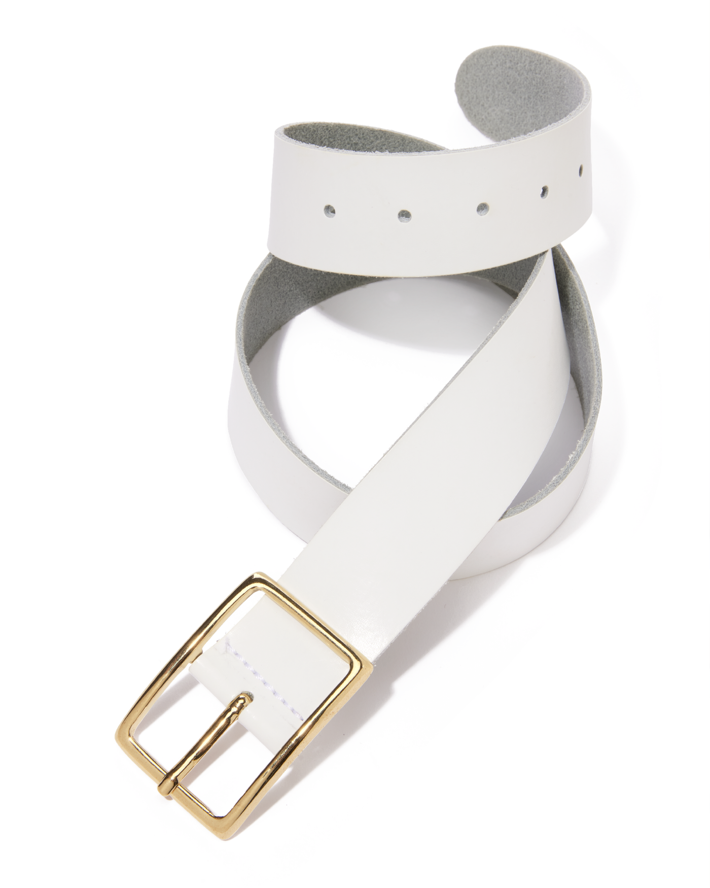 Modern Classic Leather Belt White
