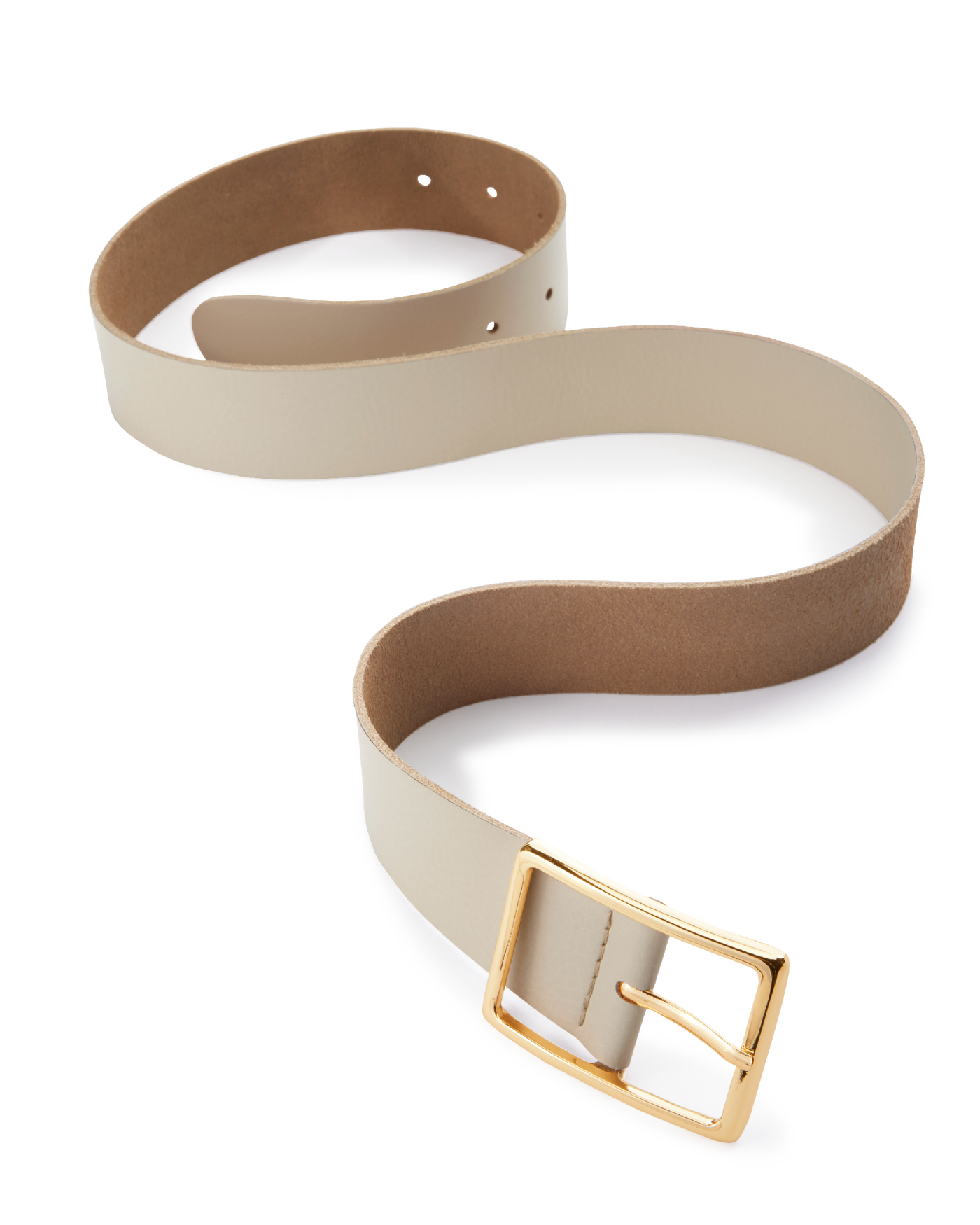 Modern Classic Leather Belt Ecru