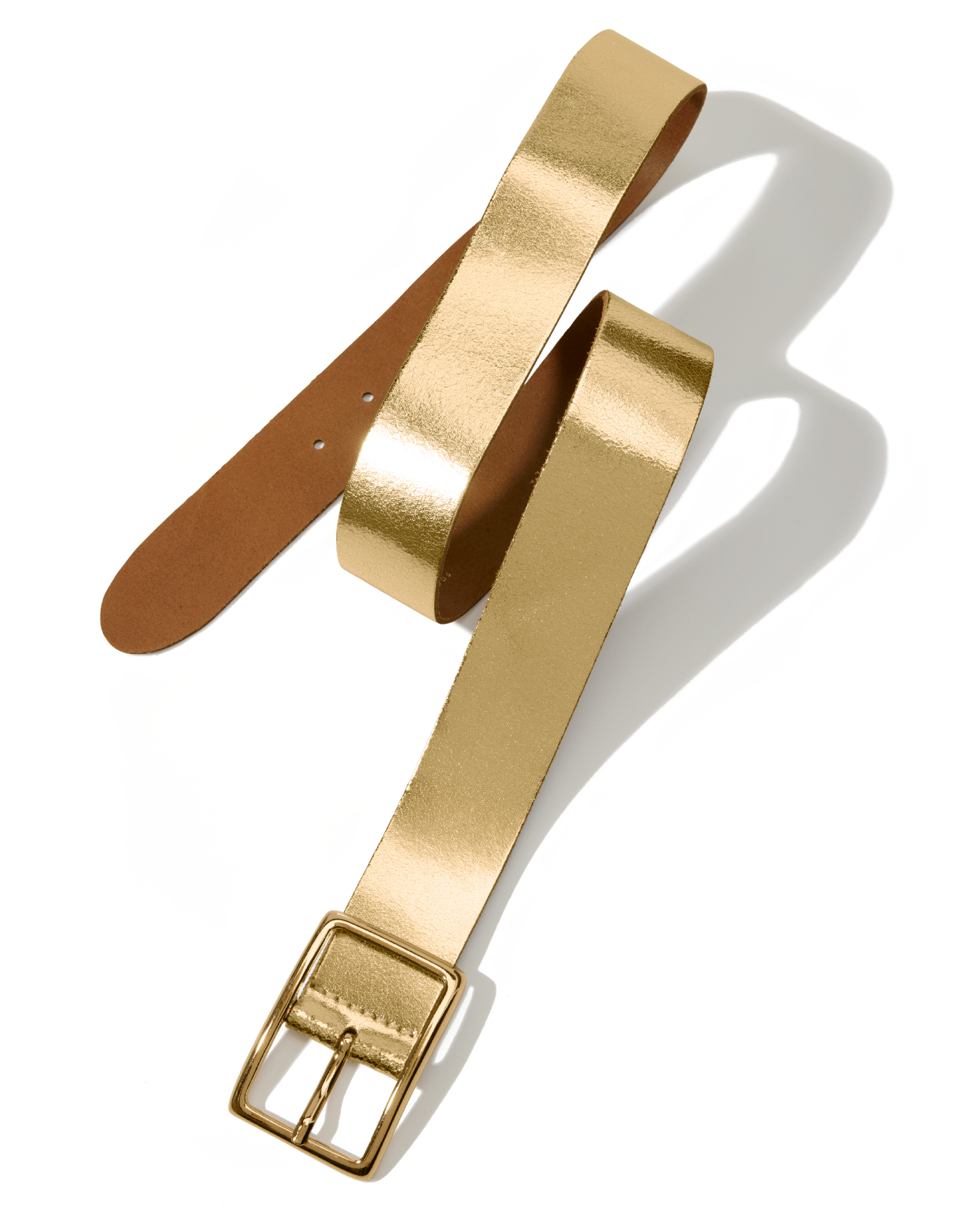 Modern Classic Leather Belt Gold