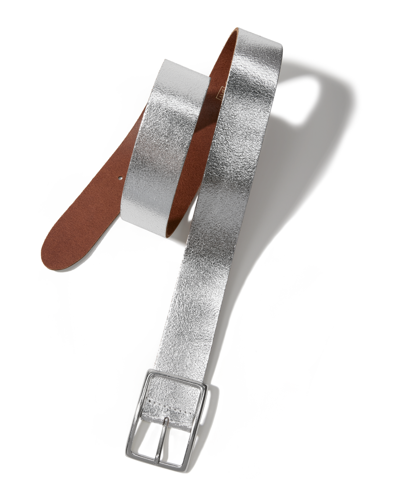 Modern Classic Leather Belt Silver