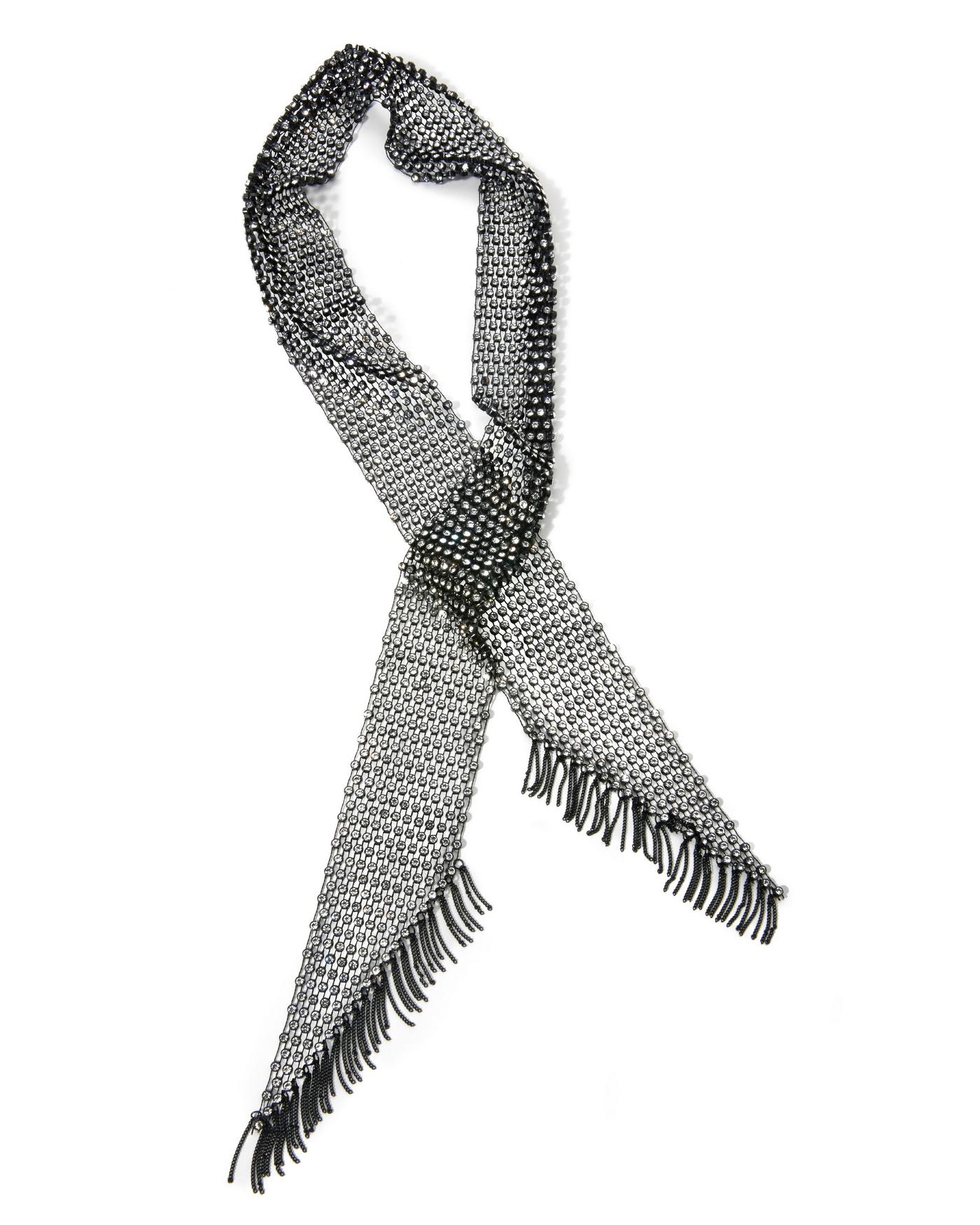 Rhinestone Wrap Necklace Black/Silver