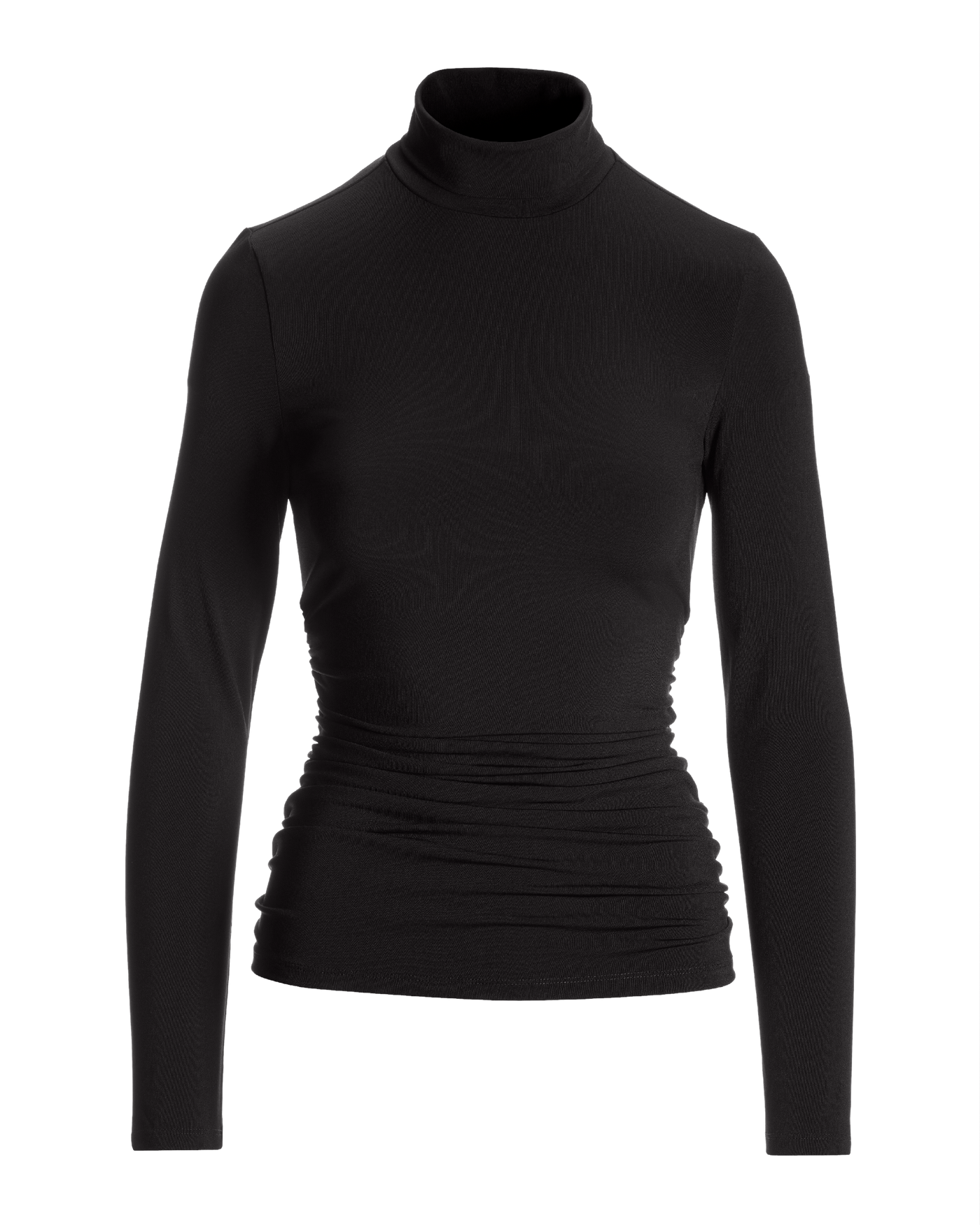 So Chic Ruched Turtleneck Top - Black | Boston Proper