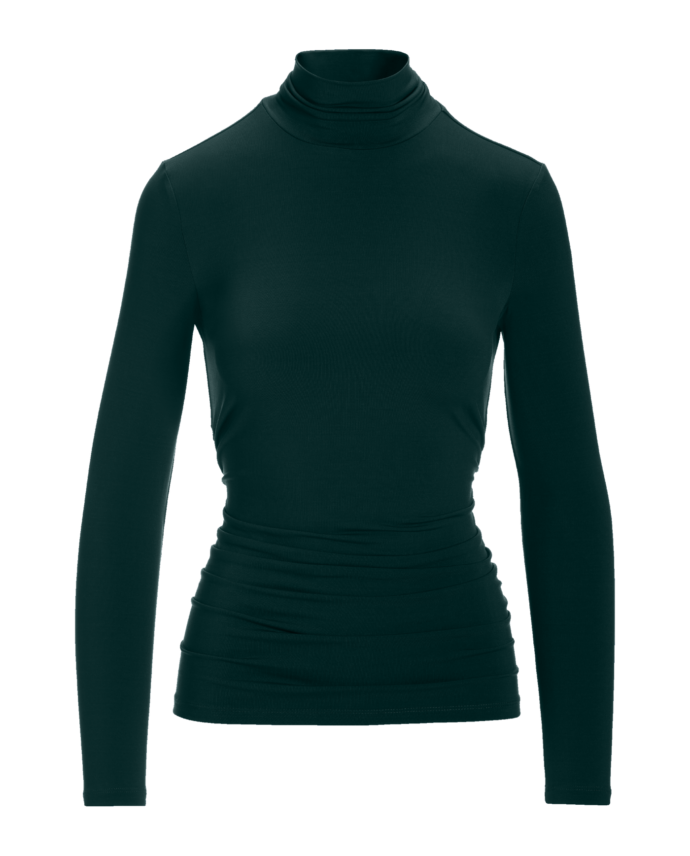 So Chic Ruched Turtleneck Top - Deep Emerald – Boston Proper