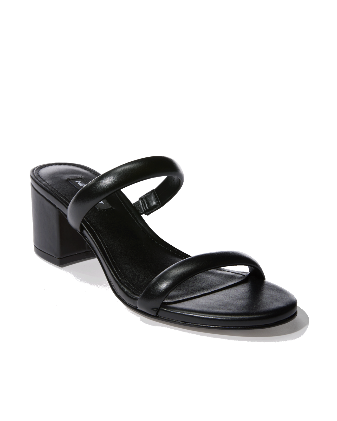 Double Band Block Heel Black