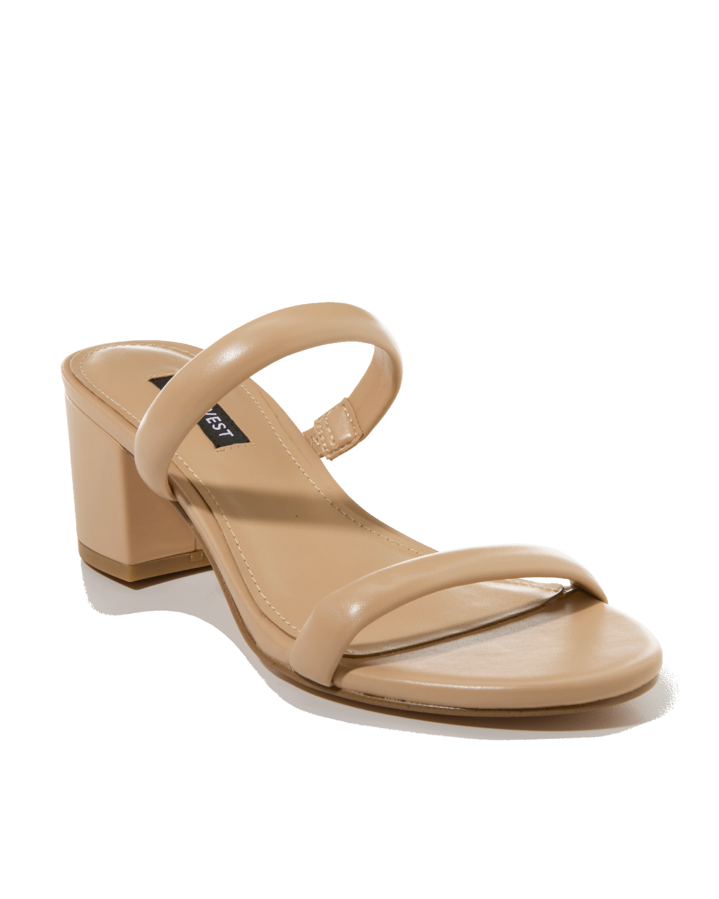 Double Band Block Heel Nude