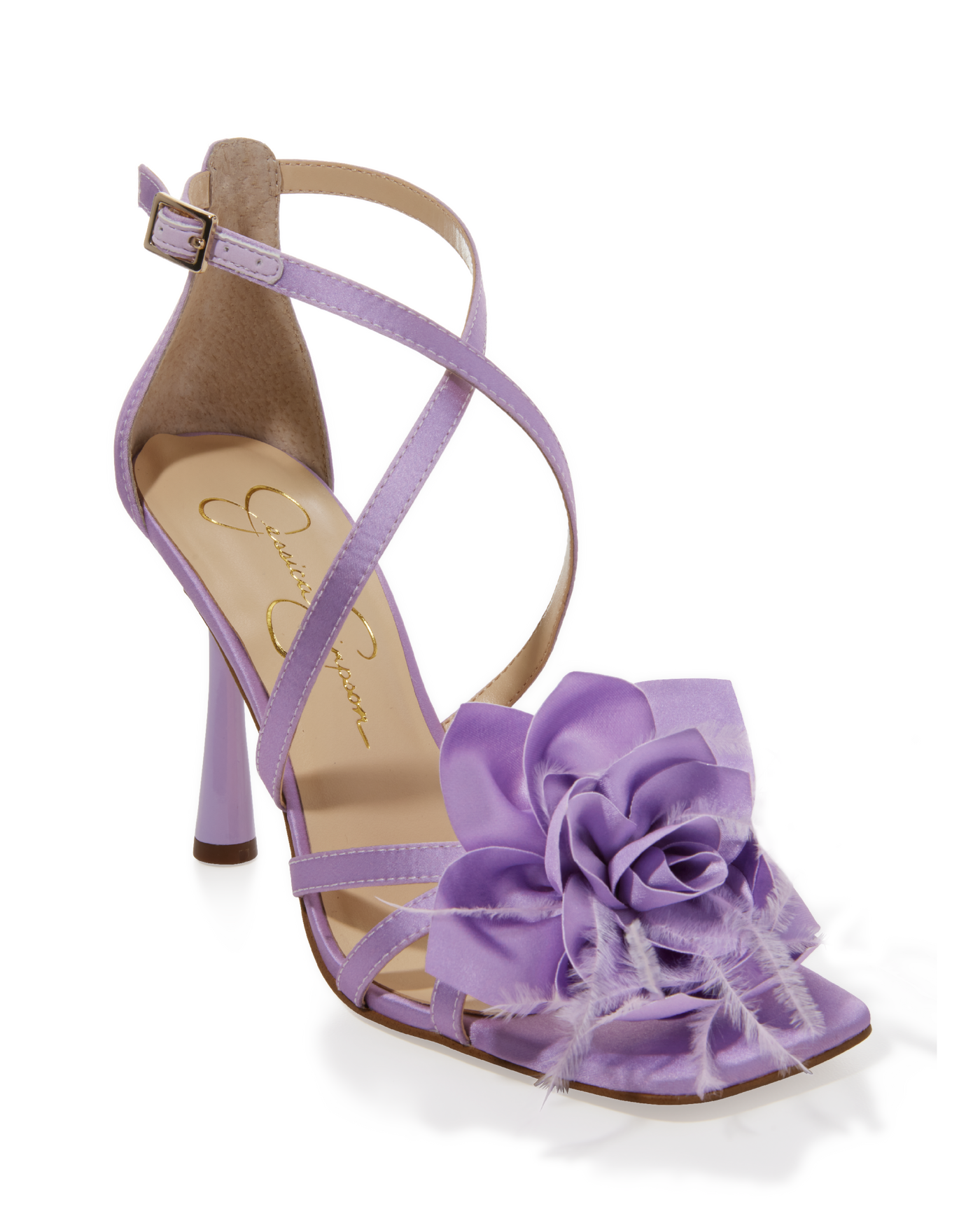 Floral Strappy Heel Lavender